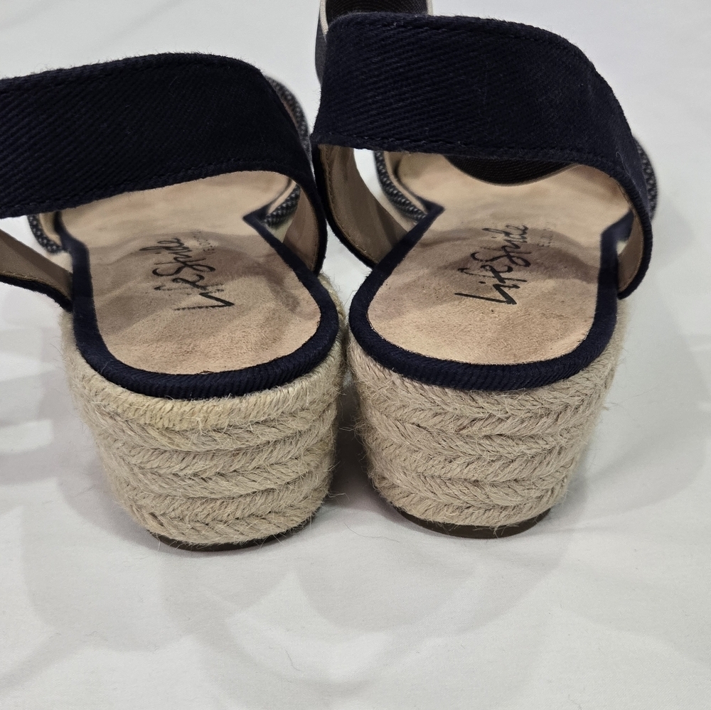 Lifestride Kimmie Espadrille Wedge Velocity 2.0 Navy Almond Milk Coastal 9.5 - Picture 8 of 12